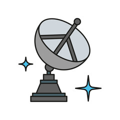 Satellite dish colored icon. Simple color element illustration. Satellite dish concept outline symbol design from Cosmos set. Can be used for web and mobile on white background