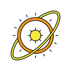 Supernova colored icon. Simple color element illustration. Supernova concept outline symbol design from Cosmos set. Can be used for web and mobile on white background