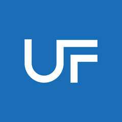 UF letter logo design. Abstract UF logo design