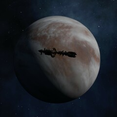 3D illustration of Venus
and Spacecraft.