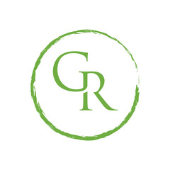 Letter GR logo design. Abstract GR icon logo