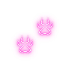 Dog tracks neon icon