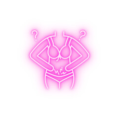 Urogynecology female body neon icon