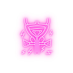 Bladder urethra neon icon