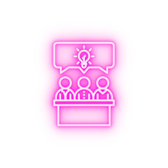 Conference idea neon icon