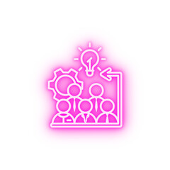 Idea group of people neon icon
