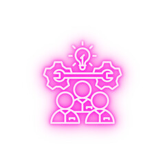 Team idea neon icon