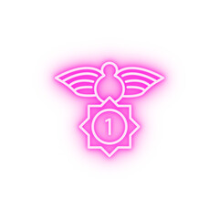 Sheriff badge winner neon icon