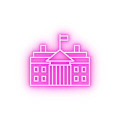 USA white house neon icon