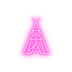 USA wigwam neon icon