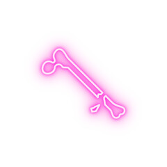 Bone crack traumatology neon icon