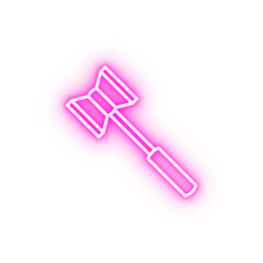 Medical hammer reflex neon icon