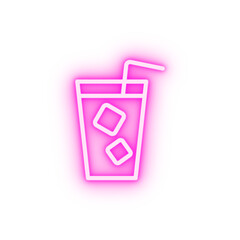 Cocktail drink neon icon
