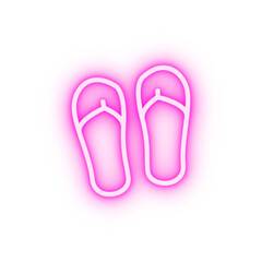 Slippers shoes neon icon
