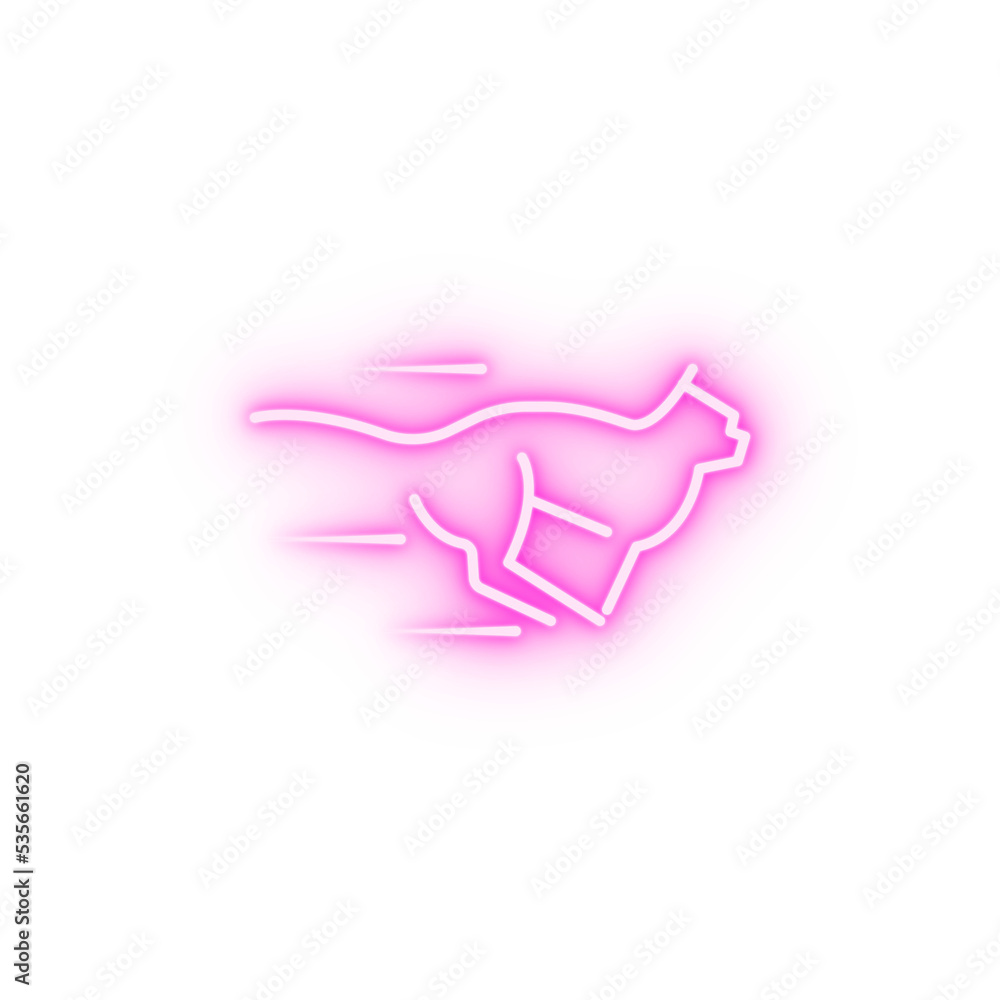 Sticker speed cheetah neon icon