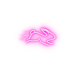 speed rabbit neon icon