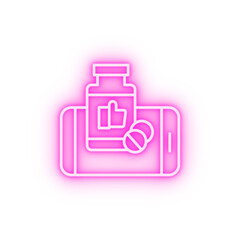 Pills smartphone neon icon