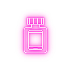 Smartphone jar neon icon