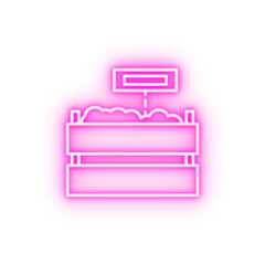 smart farm fruits neon icon