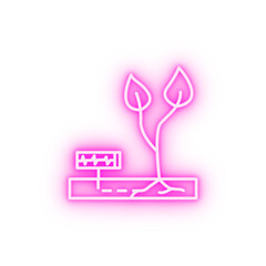 smart farm harvest neon icon