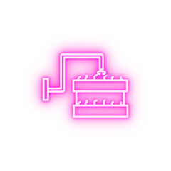 smart farm plants neon icon