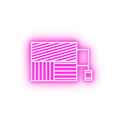 smart farm fields neon icon