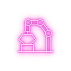 smart farm robotic arm neon icon