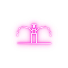smart farm irrigation neon icon