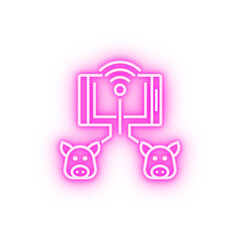 Smart farm cloning neon icon