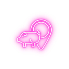 Smart farm location pin neon icon
