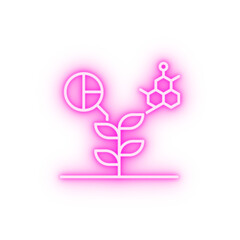 Smart farm plant neon icon
