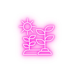 Smart farm growth neon icon