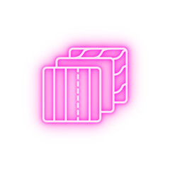Cloth sewing neon icon