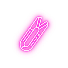 Scissors sewing neon icon