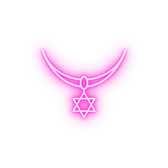 Necklace Magen David neon icon