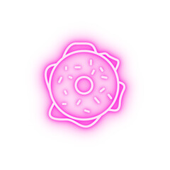 Sufganiyot Hanukkah neon icon