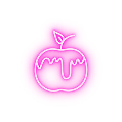 Apple honey Judaism neon icon