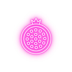 Pomegranate fruit Judaism neon icon