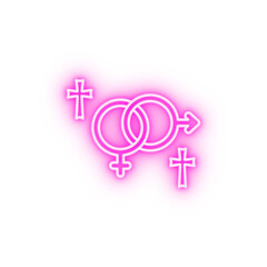 Marriage Christianity gender neon icon