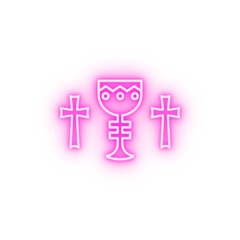 Goblet Christianity neon icon