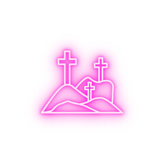 Resurrection Christianity cross neon icon