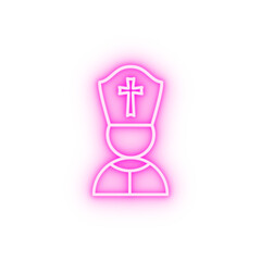 Pope Christianity neon icon