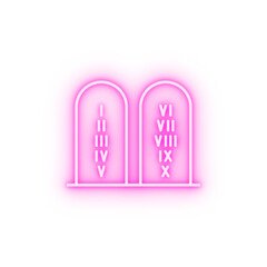 Ten commandments Christianity neon icon