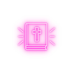 Fototapeta premium Bible book holy neon icon