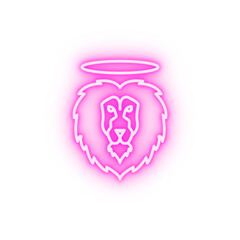 Lion holy Christianity neon icon