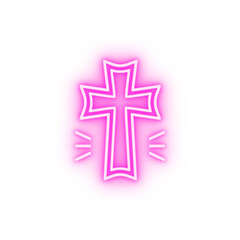 Cross holy Christianity neon icon