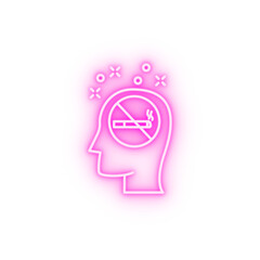 No smoking avatar man neon icon