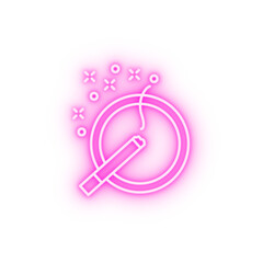Ashtray cigarette neon icon