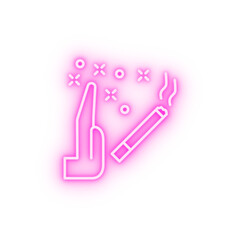 No smoking nicotine neon icon