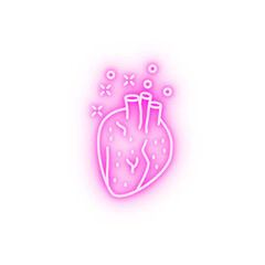 Heart illness neon icon
